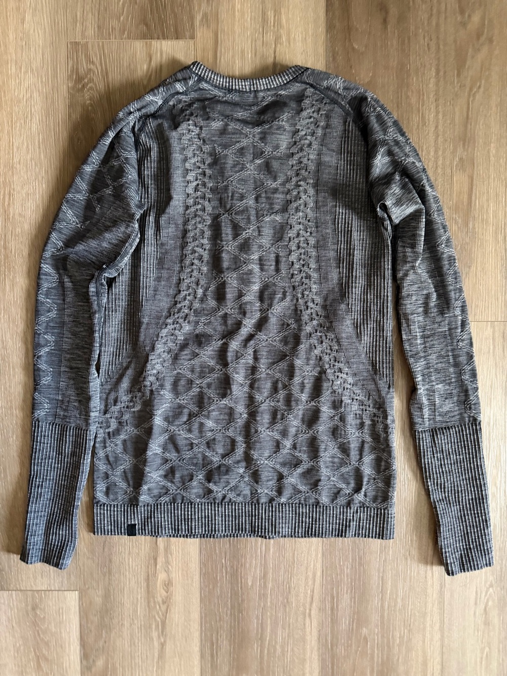 lululemon athletica Charcoal Gray Crewneck Cable Knit Sweater - Picture 4 of 5
